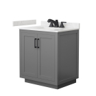 Wyndham Miranda (single) 30-Inch Dark Gray Vanity - Matte Black