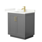 Wyndham Miranda (single) 30-Inch Dark Gray Vanity - Brushed Gold
