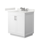 Wyndham Miranda (single) 30-Inch White Vanity - Brushed Nickel