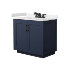 Wyndham Miranda (single) 36-Inch Dark Blue Vanity - Matte Black