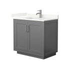 Wyndham Miranda (single) 36-Inch Dark Gray Vanity - Brushed Nickel