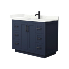 Wyndham Miranda (single) 42-Inch Dark Blue Vanity - Matte Black
