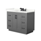 Wyndham Miranda (single) 42-Inch Dark Gray Vanity - Matte Black