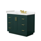 Wyndham Miranda (single) 42-Inch Green Vanity - Brushed Gold