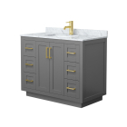 Wyndham Miranda (single) 42-Inch Dark Gray Vanity - Brushed Gold