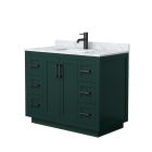 Wyndham Miranda (single) 42-Inch Green Vanity - Matte Black