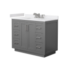 Wyndham Miranda (single) 42-Inch Dark Gray Vanity - Brushed Nickel