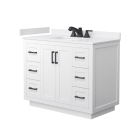 Wyndham Miranda (single) 42-Inch White Vanity - Matte Black