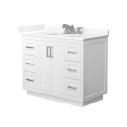Wyndham Miranda (single) 42-Inch White Vanity - Brushed Nickel
