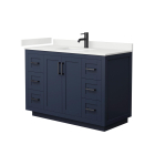 Wyndham Miranda (single) 48-Inch Dark Blue Vanity - Matte Black