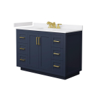 Wyndham Miranda (single) 48-Inch Dark Blue Vanity - Brushed Gold