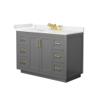Wyndham Miranda (single) 48-Inch Dark Gray Vanity - Brushed Gold