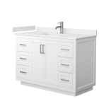Wyndham Miranda (single) 48-Inch White Vanity - Brushed Nickel