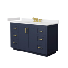 Wyndham Miranda (single) 54-Inch Dark Blue Vanity - Brushed Gold