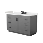 Wyndham Miranda (single) 54-Inch Dark Gray Vanity - Matte Black