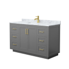 Wyndham Miranda (single) 54-Inch Dark Gray Vanity - Brushed Gold