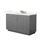 Wyndham Miranda (single) 54-Inch Dark Gray Vanity - Brushed Nickel