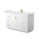 Wyndham Miranda (single) 54-Inch White Vanity - Brushed Gold