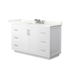 Wyndham Miranda (single) 54-Inch White Vanity - Brushed Nickel