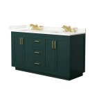 Wyndham Miranda (double) 60-Inch Green Vanity - Brushed Gold