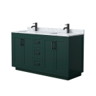 Wyndham Miranda (double) 60-Inch Green Vanity - Matte Black