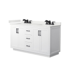 Wyndham Miranda (double) 60-Inch White Vanity - Matte Black