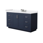 Wyndham Miranda (single) 60-Inch Dark Blue Vanity - Brushed Nickel