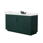 Wyndham Miranda (single) 60-Inch Green Vanity - Matte Black