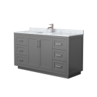 Wyndham Miranda (single) 60-Inch Dark Gray Vanity - Brushed Nickel