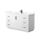 Wyndham Miranda (single) 60-Inch White Vanity - Matte Black