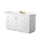 Wyndham Miranda (single) 60-Inch White Vanity - Brushed Gold