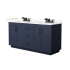 Wyndham Miranda (double) 66-Inch Dark Blue Vanity - Matte Black
