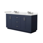 Wyndham Miranda (double) 66-Inch Dark Blue Vanity - Brushed Nickel