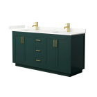 Wyndham Miranda (double) 66-Inch Green Vanity - Brushed Gold