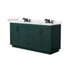 Wyndham Miranda (double) 66-Inch Green Vanity - Matte Black