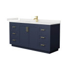 Wyndham Miranda (single) 66-Inch Dark Blue Vanity - Brushed Gold