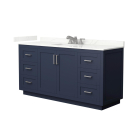 Wyndham Miranda (single) 66-Inch Dark Blue Vanity - Brushed Nickel