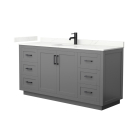 Wyndham Miranda (single) 66-Inch Dark Gray Vanity - Matte Black