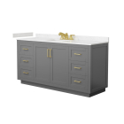 Wyndham Miranda (single) 66-Inch Dark Gray Vanity - Brushed Gold