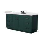 Wyndham Miranda (single) 66-Inch Green Vanity - Matte Black