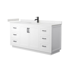 Wyndham Miranda (single) 66-Inch White Vanity - Matte Black