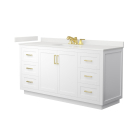 Wyndham Miranda (single) 66-Inch White Vanity - Brushed Gold