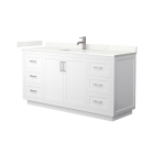 Wyndham Miranda (single) 66-Inch White Vanity - Brushed Nickel