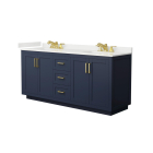 Wyndham Miranda (double) 72-Inch Dark Blue Vanity - Brushed Gold