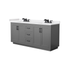 Wyndham Miranda (double) 72-Inch Dark Gray Vanity - Matte Black