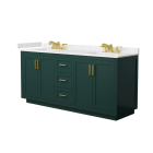 Wyndham Miranda (double) 72-Inch Green Vanity - Brushed Gold
