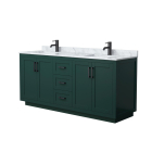 Wyndham Miranda (double) 72-Inch Green Vanity - Matte Black