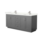 Wyndham Miranda (double) 72-Inch Dark Gray Vanity - Brushed Nickel