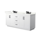Wyndham Miranda (double) 72-Inch White Vanity - Matte Black