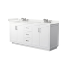 Wyndham Miranda (double) 72-Inch White Vanity - Brushed Nickel